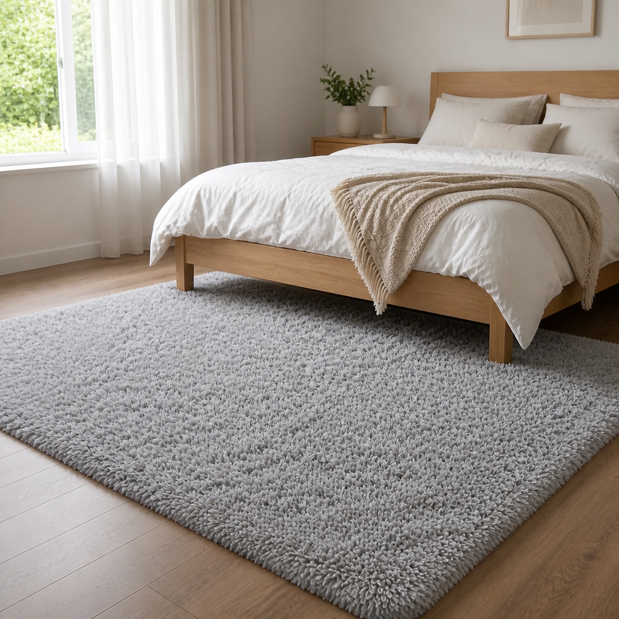 Alfombra Shaggy Gris Detalle