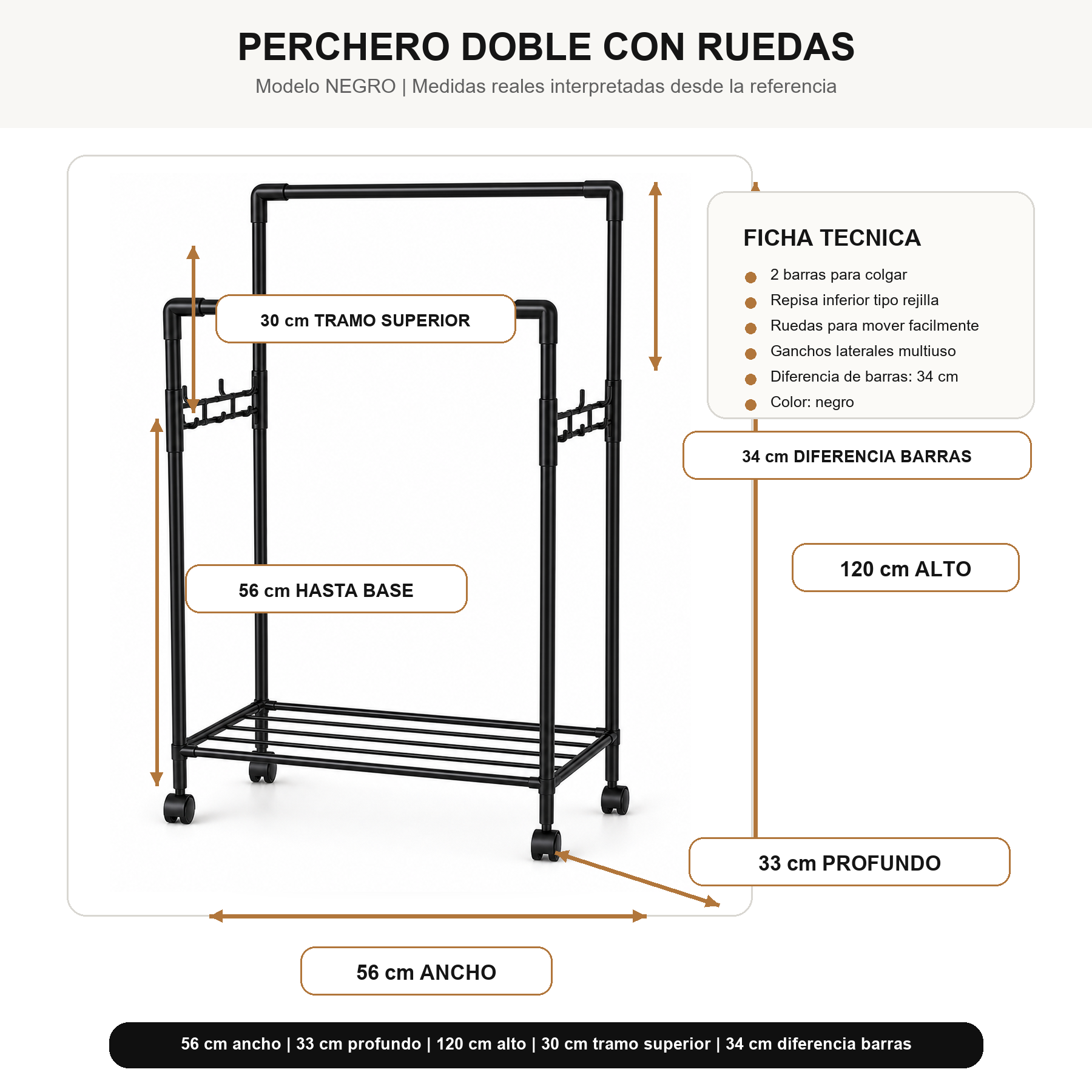 Perchero Plegable Metálico Blanco Armonia