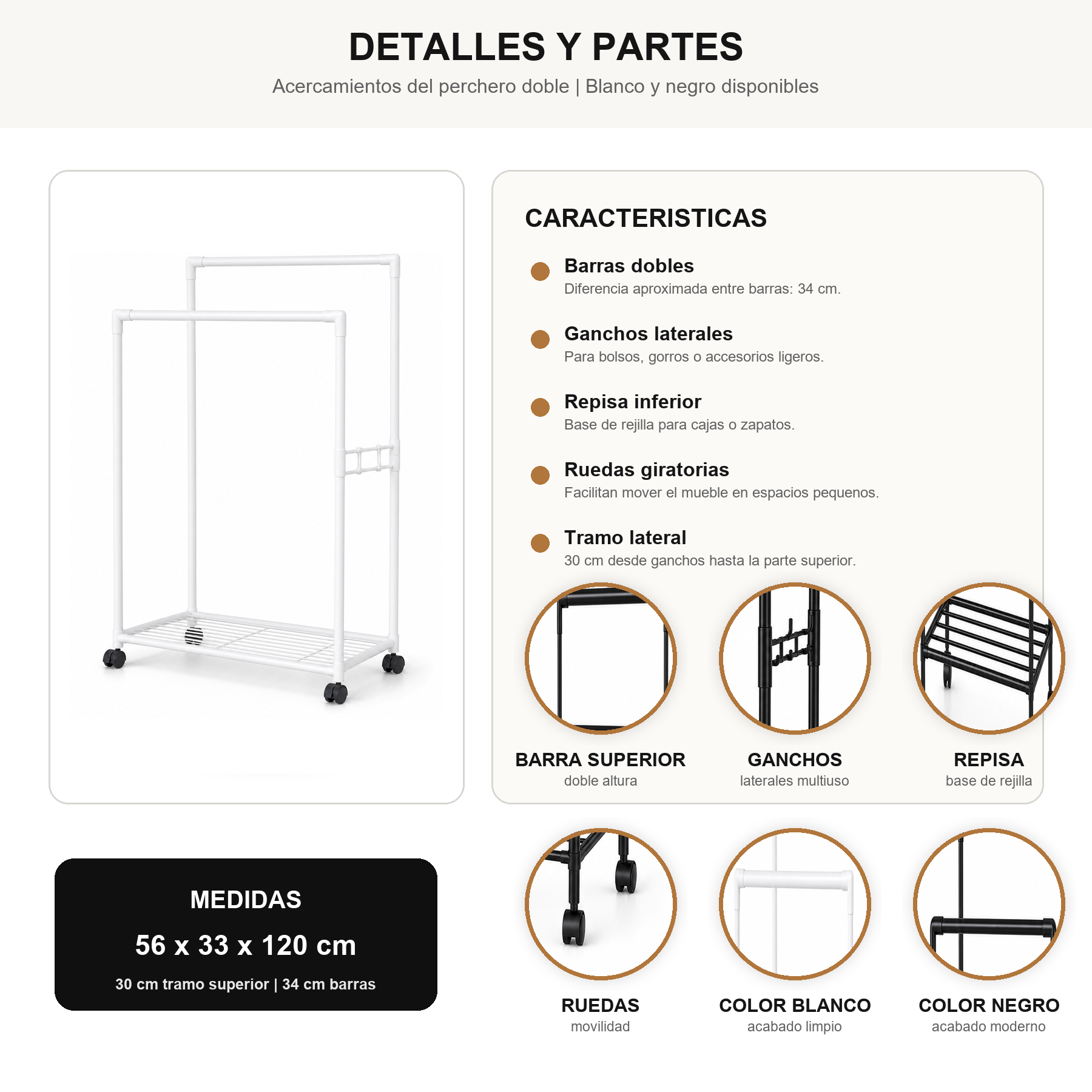 Perchero de Piso Metálico
