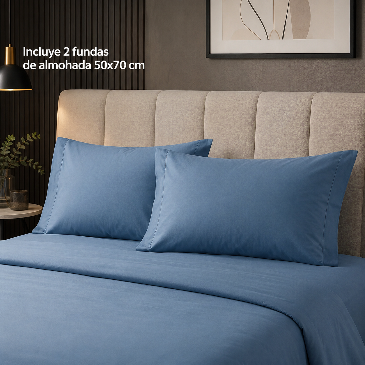 Juego de Sábanas Signature Azul Acero