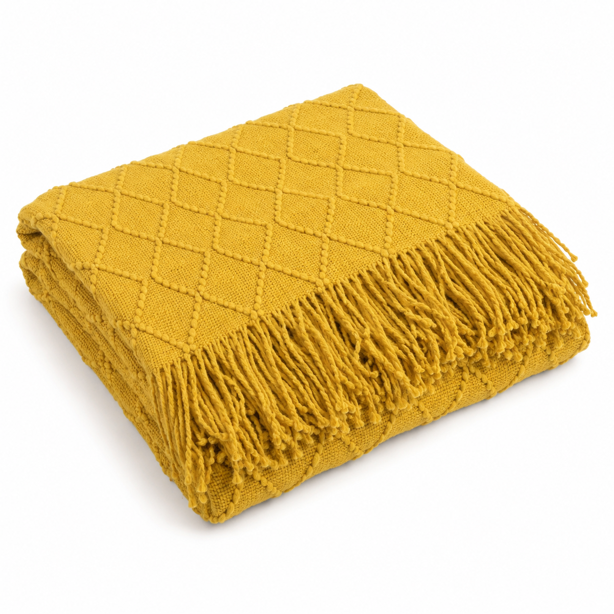 Manta Amarillo Liviana Decorativa Para Cama Y Sillón
