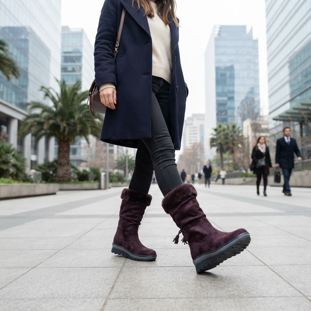 Botas Caña Alta Mujer Casual Marrón Estilo Urbano