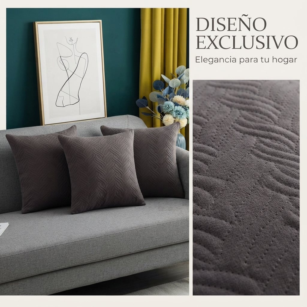 Funda Decorativa Plush Gris