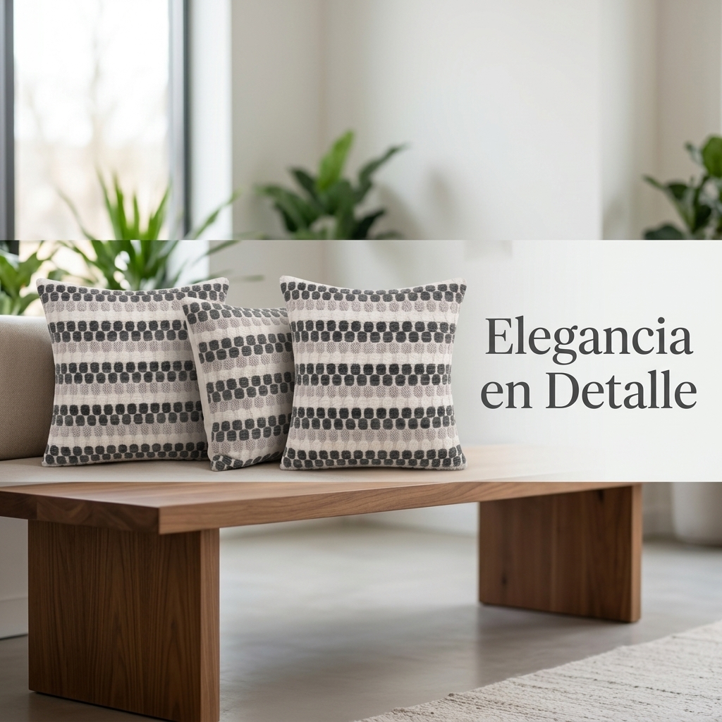 Pack 3 Fundas Para Cojín Diseño Geométrico Texturado Gris - Vista Principal