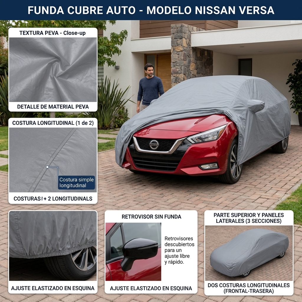 Detalles premium de la funda para auto
