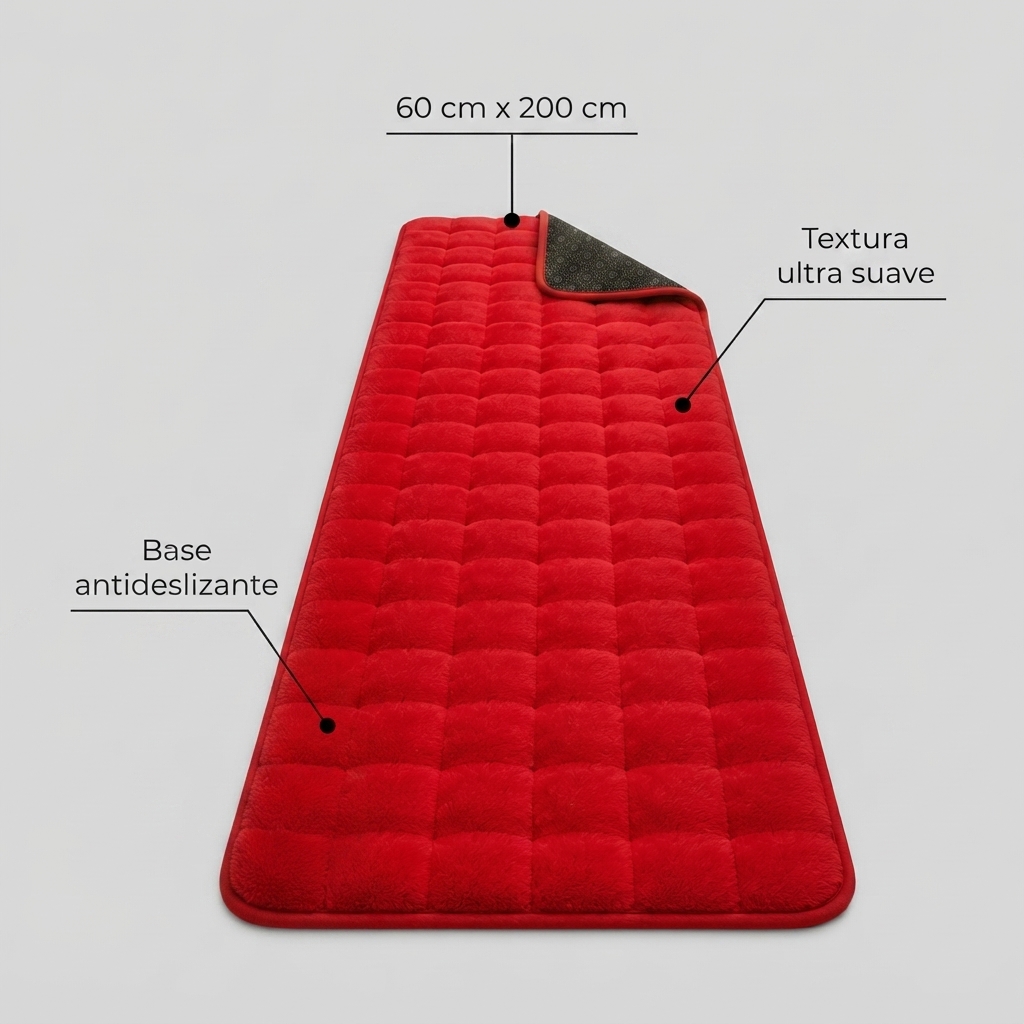 Alfombra Pasillera Peluda Roja