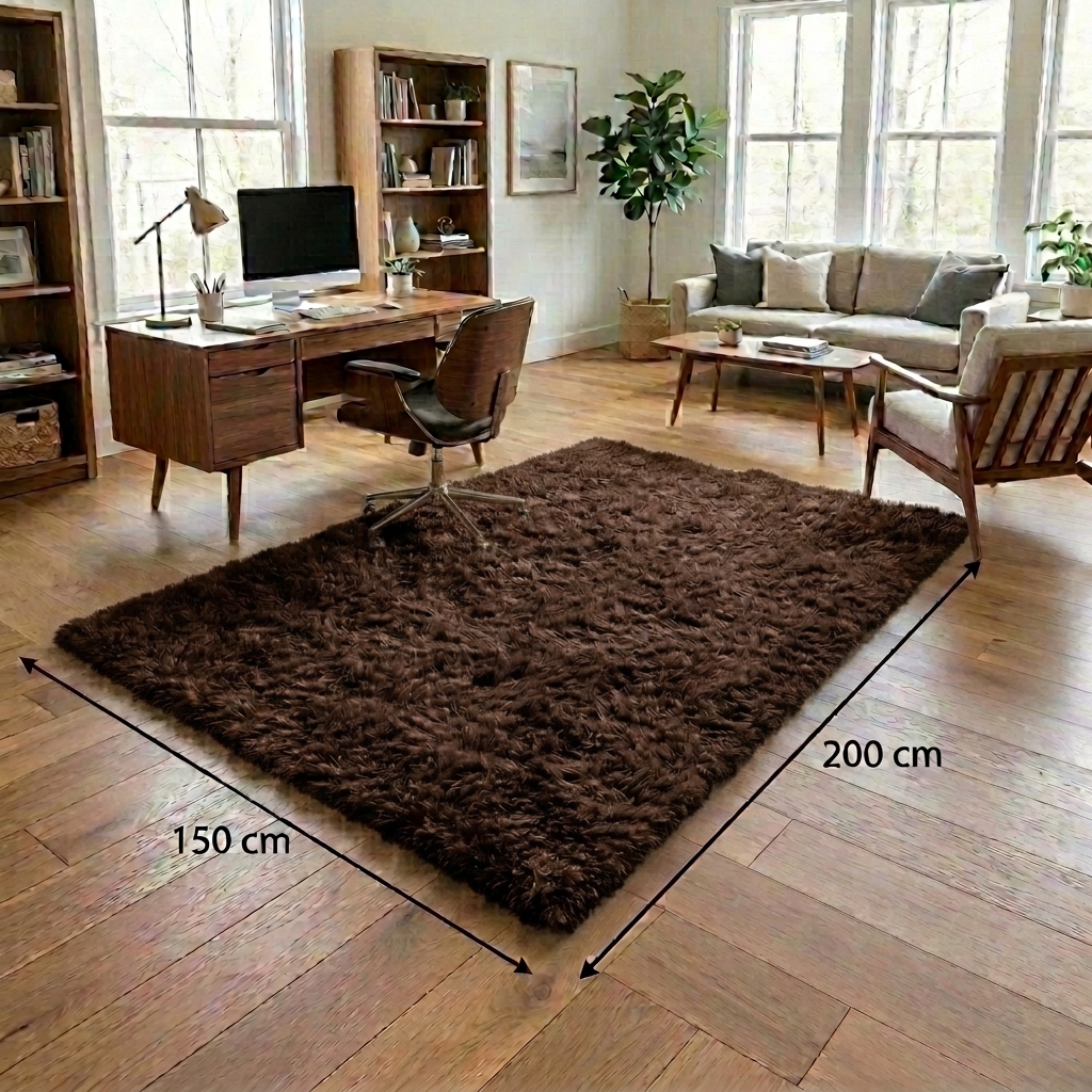 Alfombra Shaggy Café Vista Detalle