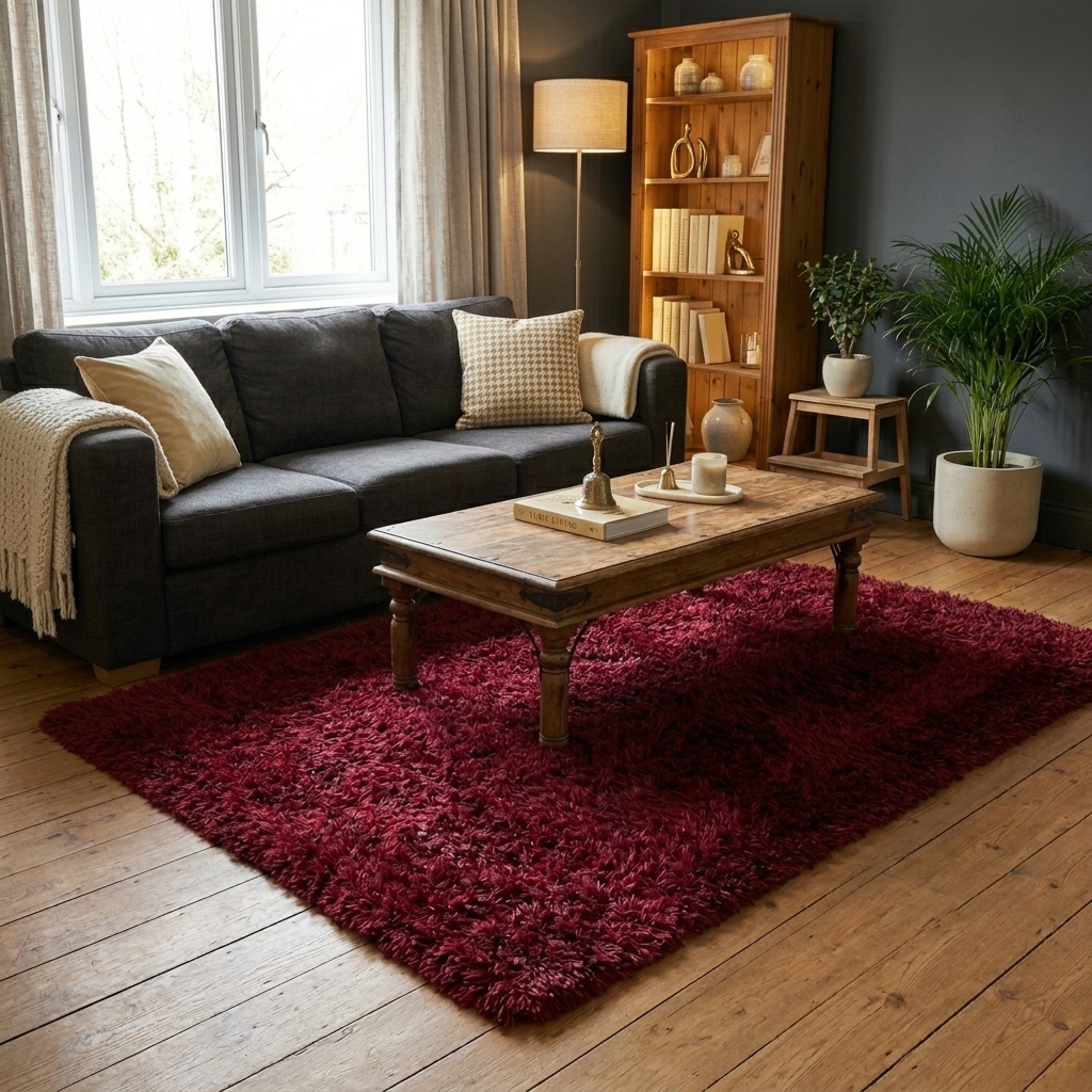Alfombra Shaggy Burdeo 150x200 cm