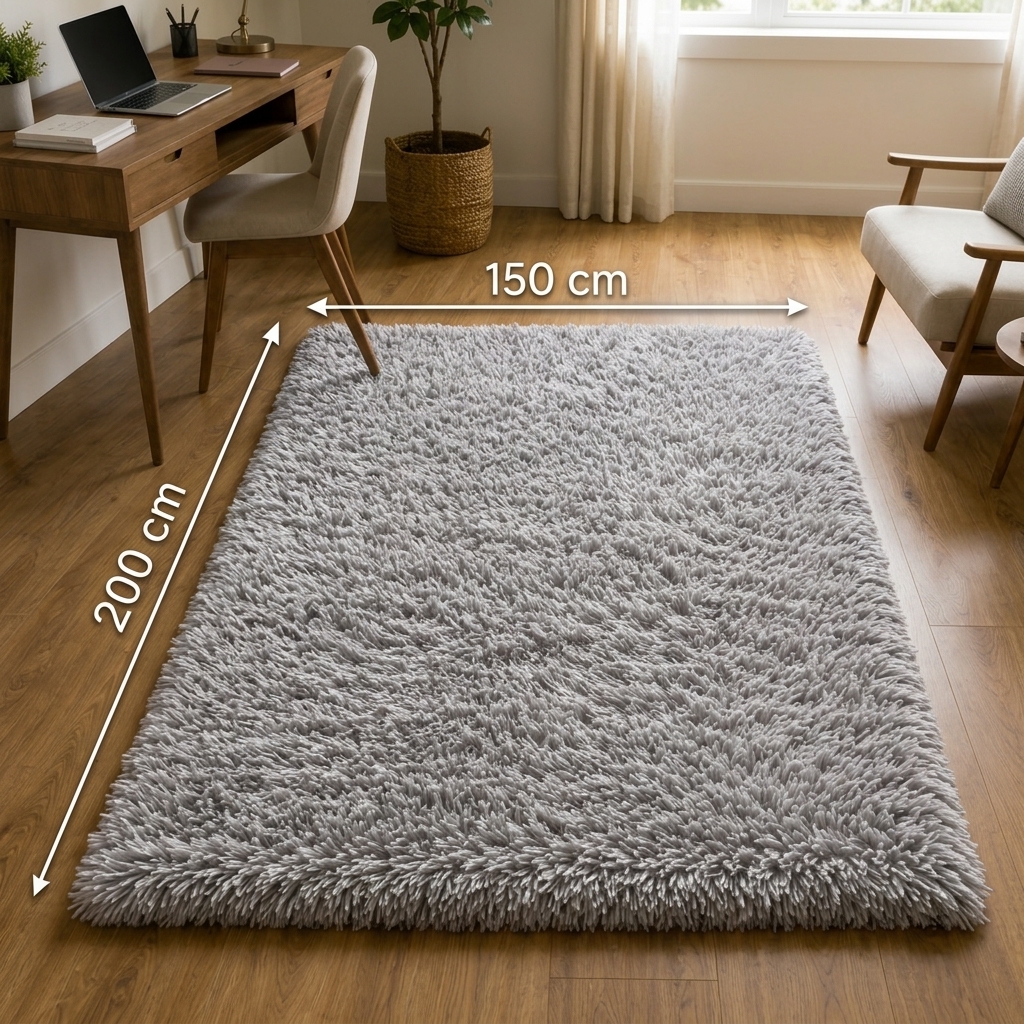 Alfombra Estilo Shaggy Gris Claro 150x200 cm