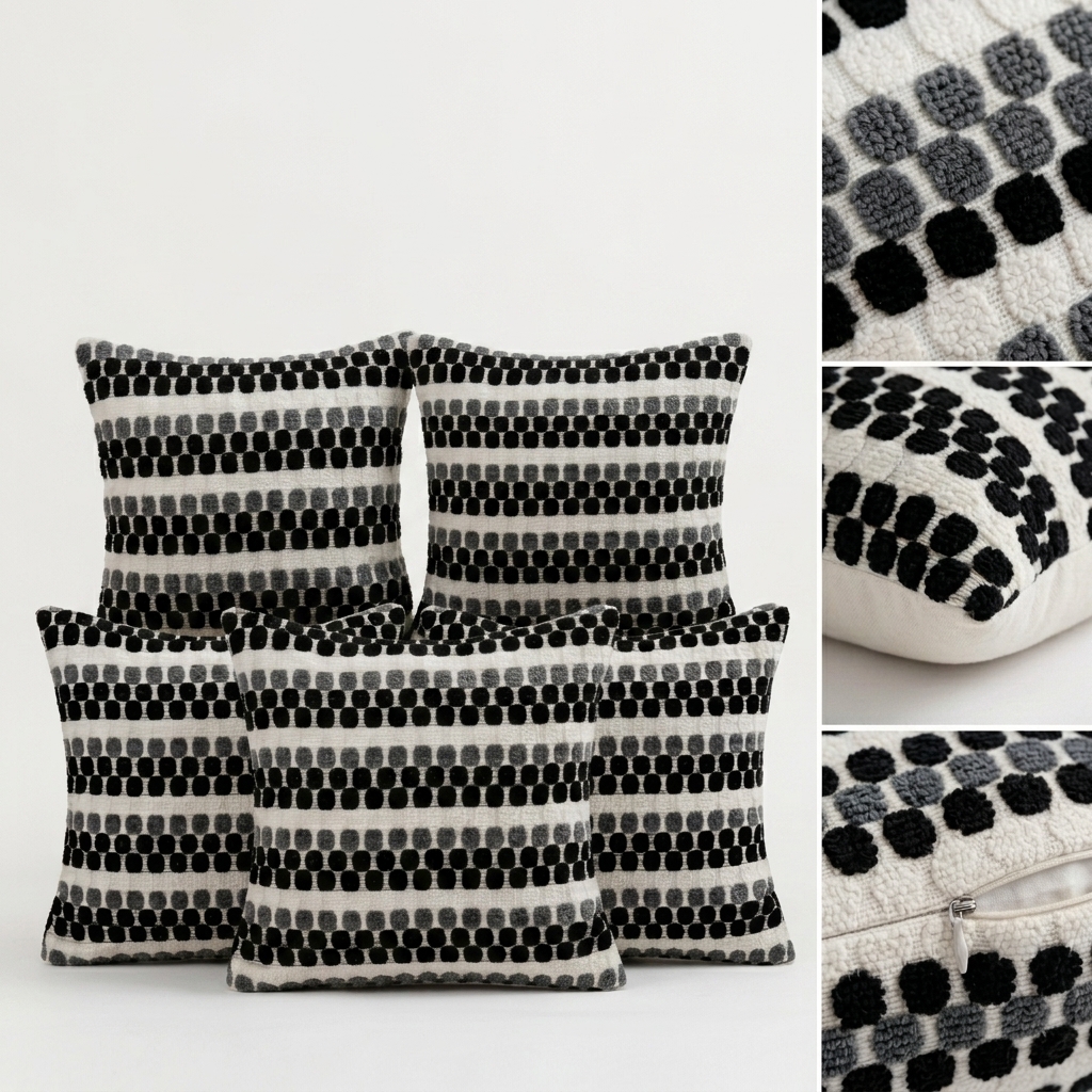 Set de Fundas de Cojín Negras en Ambiente